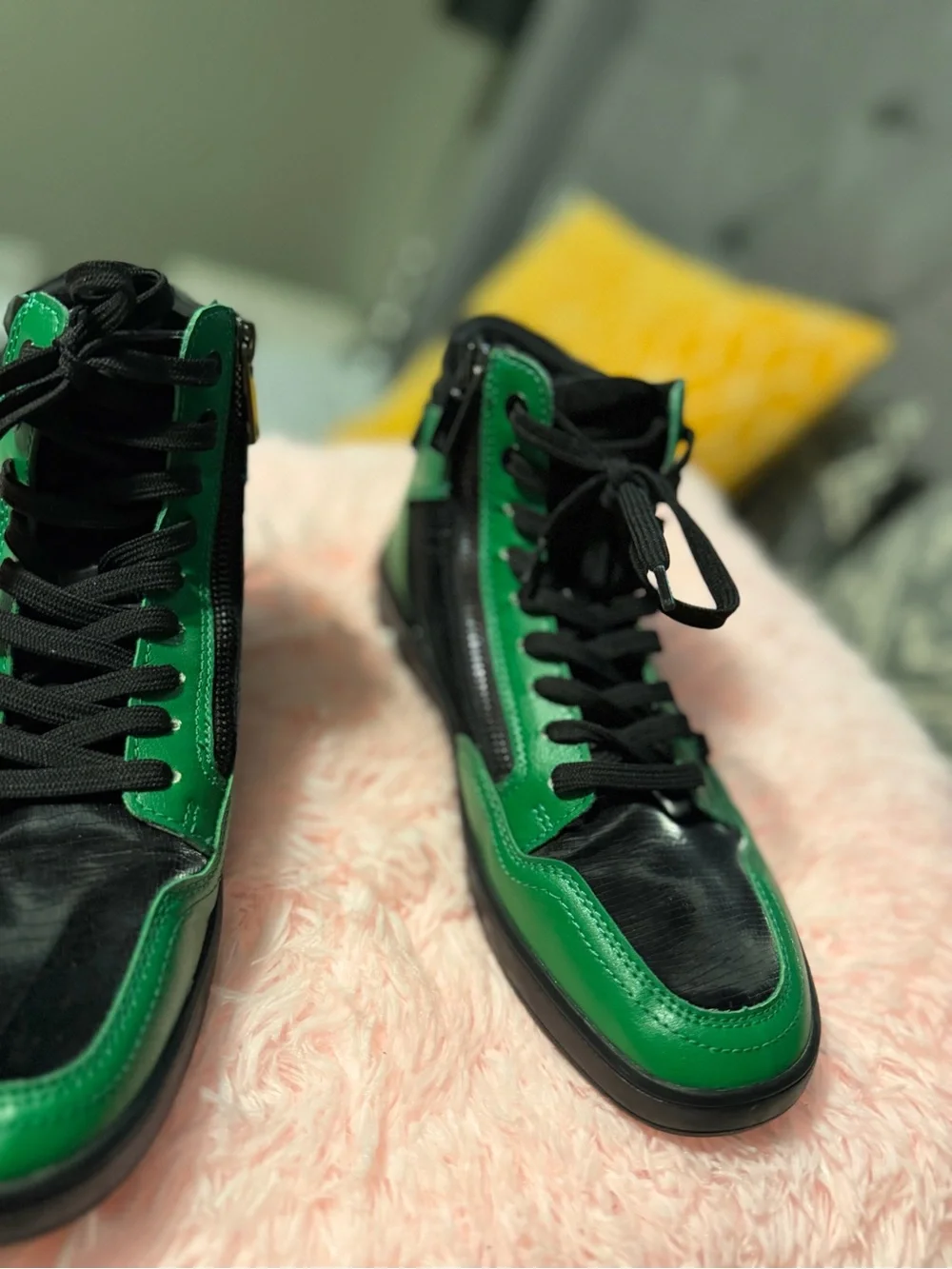 ALDO Green and Black High-Top Sneakers